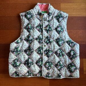 Floral Patterned Women's Quilted Vest